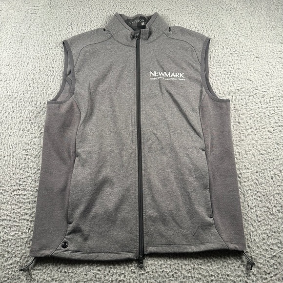 Greyson Men's Sequoia Vest Medium Gray Full Zip Cotton Blend Golf Performance - Picture 1 of 9